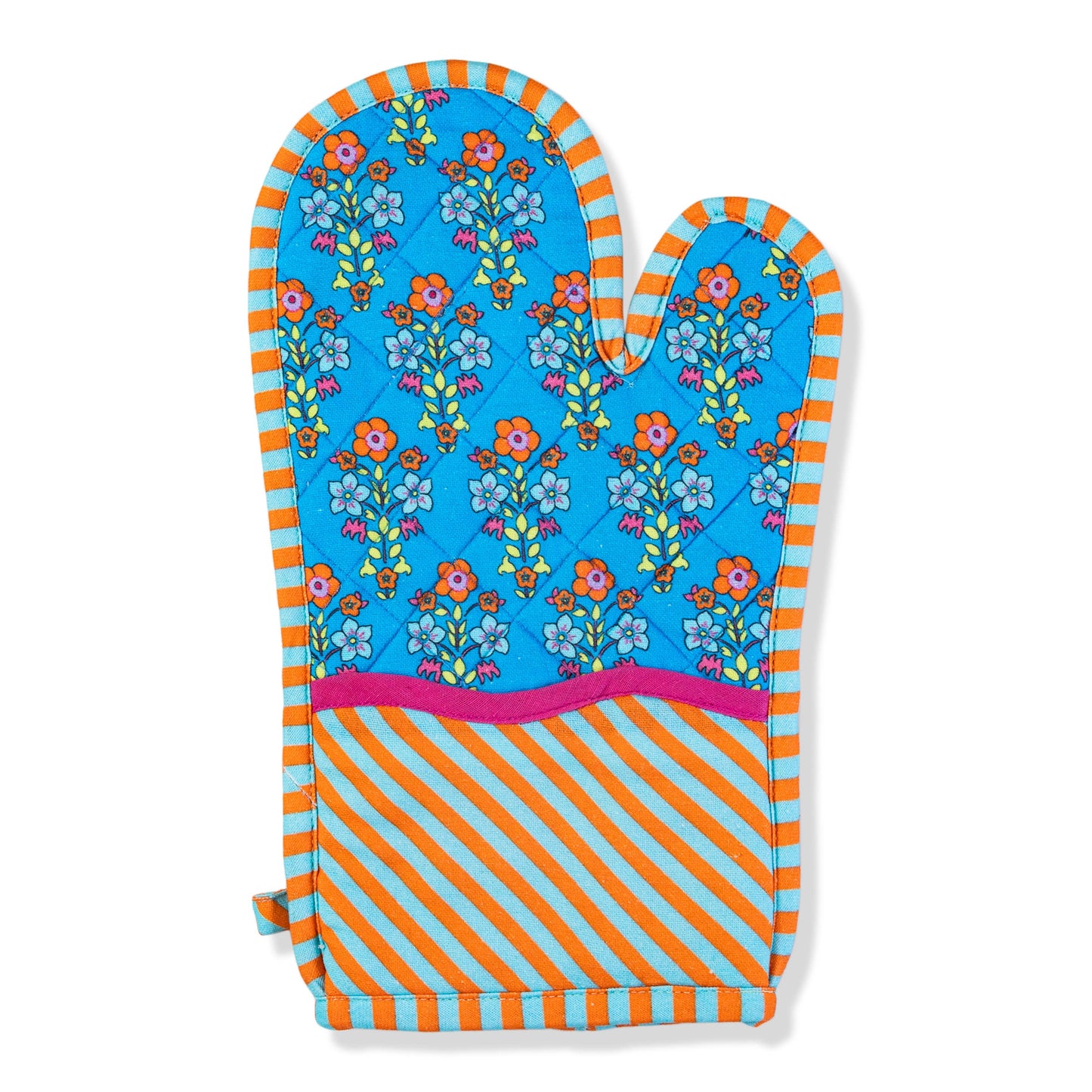 Blue Pot Holder & Oven Mitt