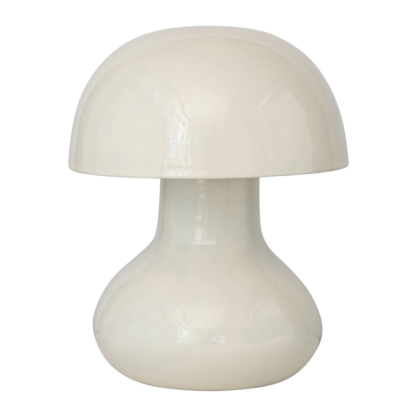 Enameled Metal Table Lamp with Inline Switch, Ivory Color