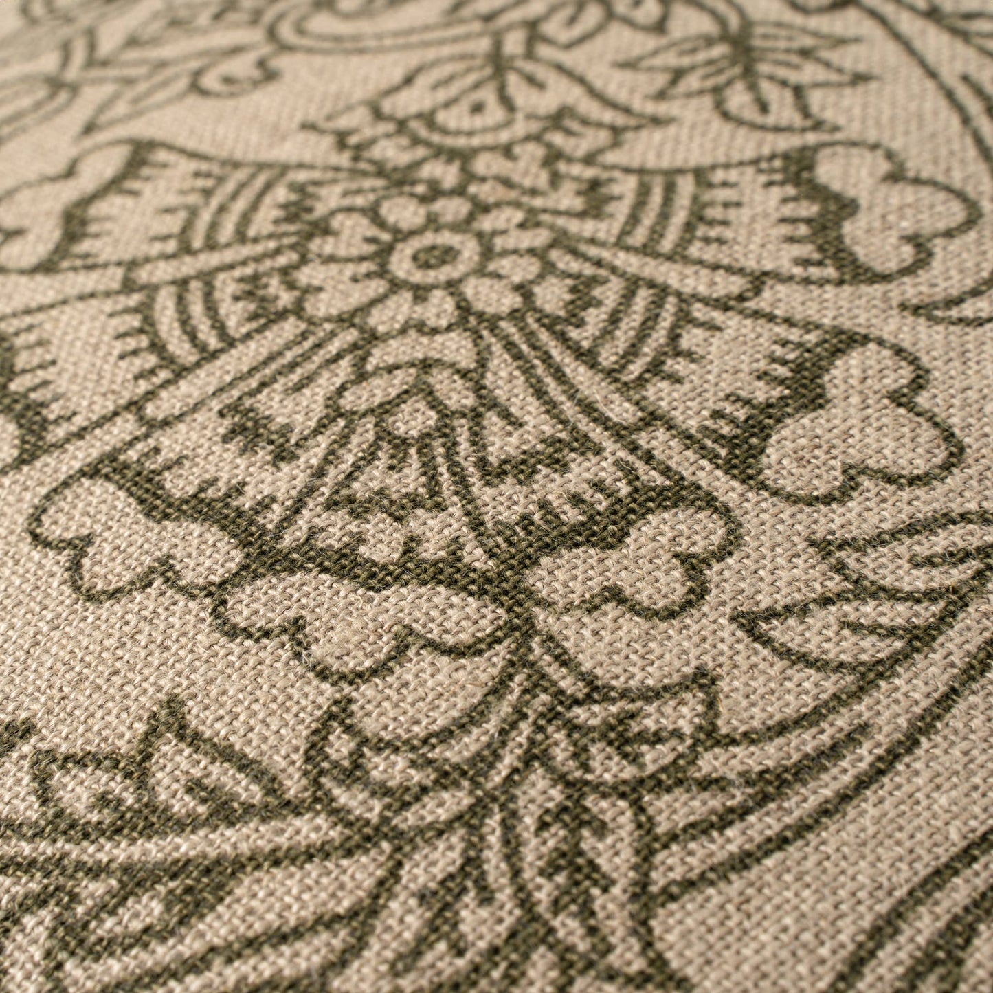 24x24 Floria Linen Pillow, Green