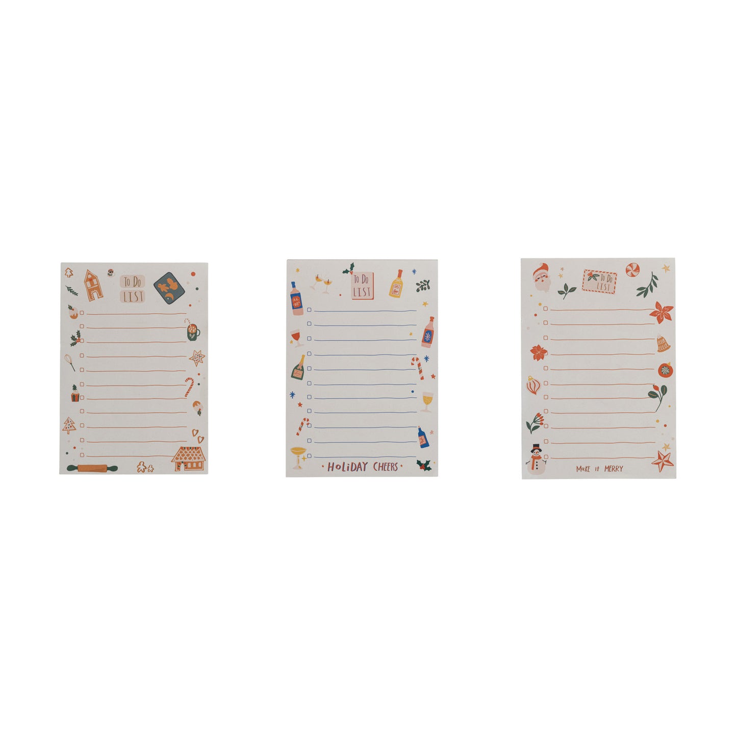 Handmade To-Do List Notepad with Holiday Pattern, 3 Styles