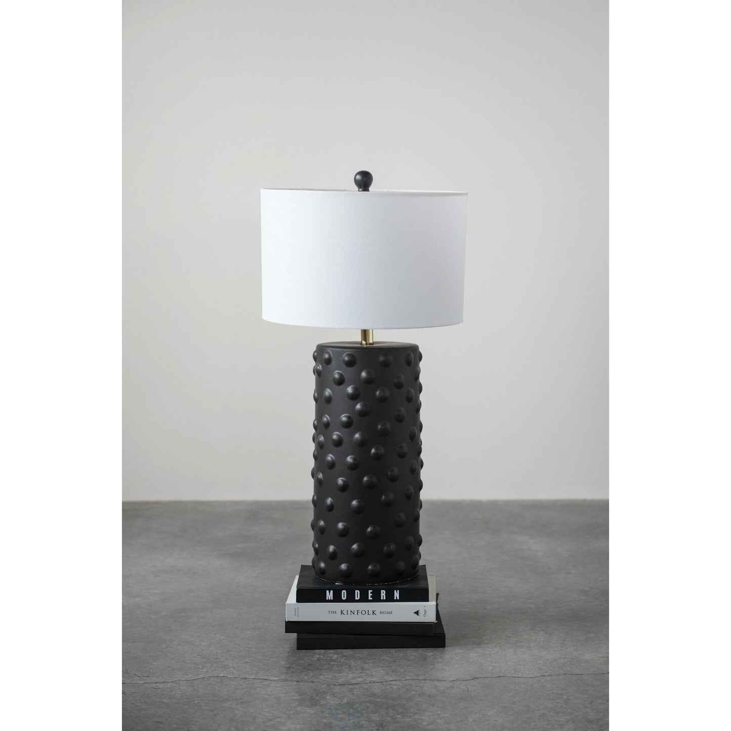 Stoneware Table Lamp with Linen Shade