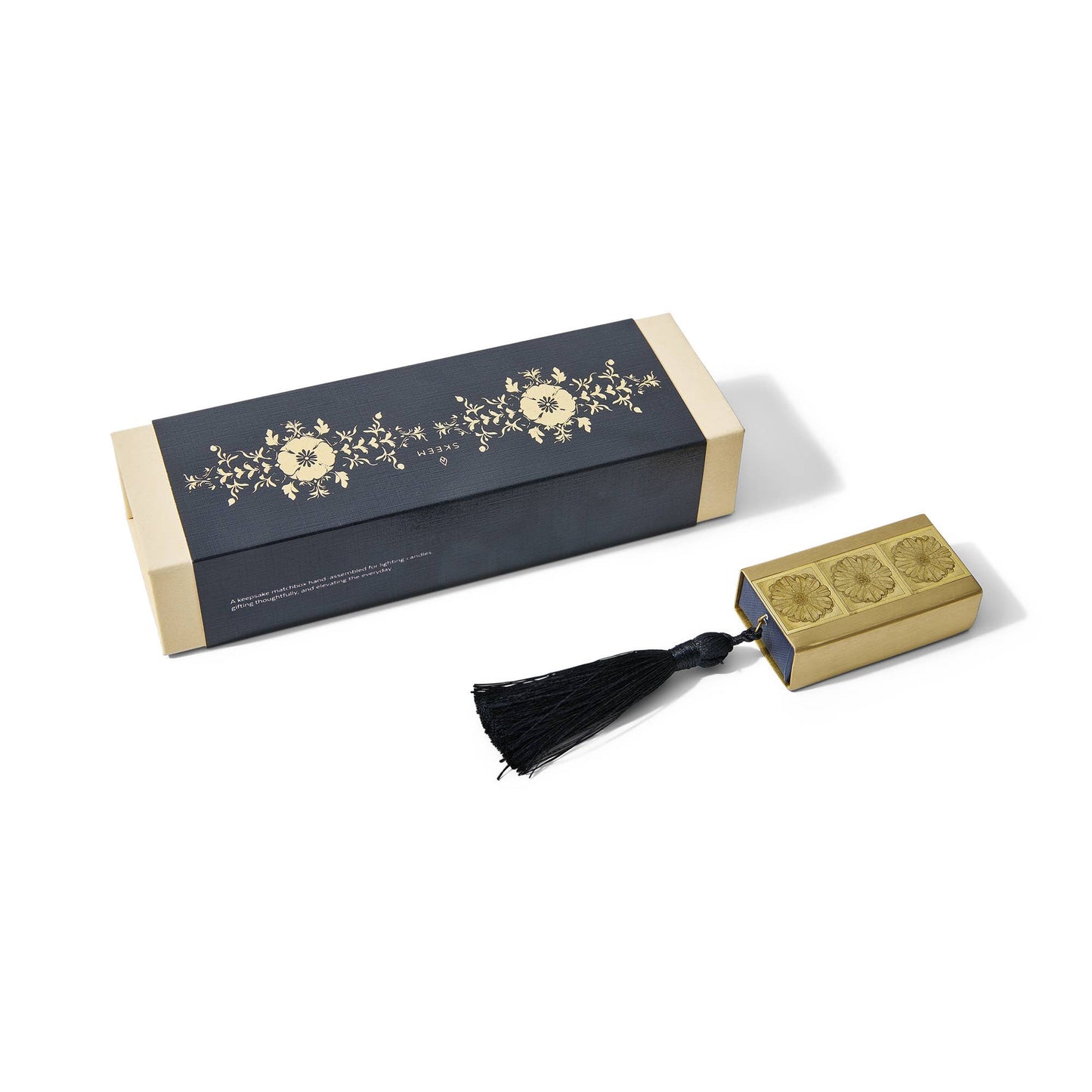 Gilded Brass Matchbox with Black Tassel