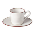 Tea Cup and Saucer 6 oz., White-red