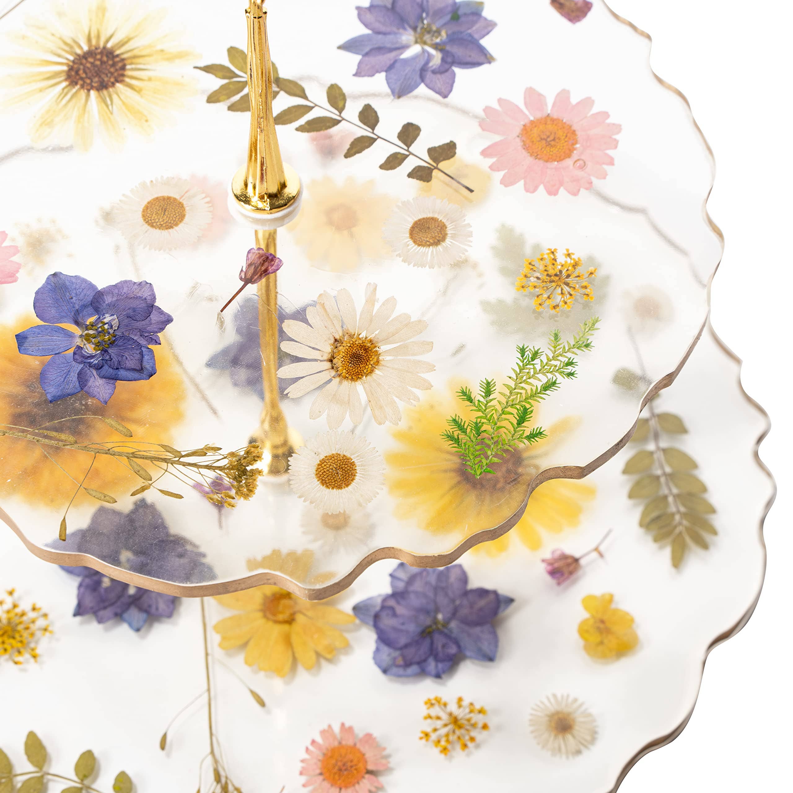 Floral Cupcake & Cake Dessert Stand, Resin Flower Tower