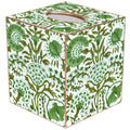 TB6685 - Green Floral Block Print Tissue Box Cover