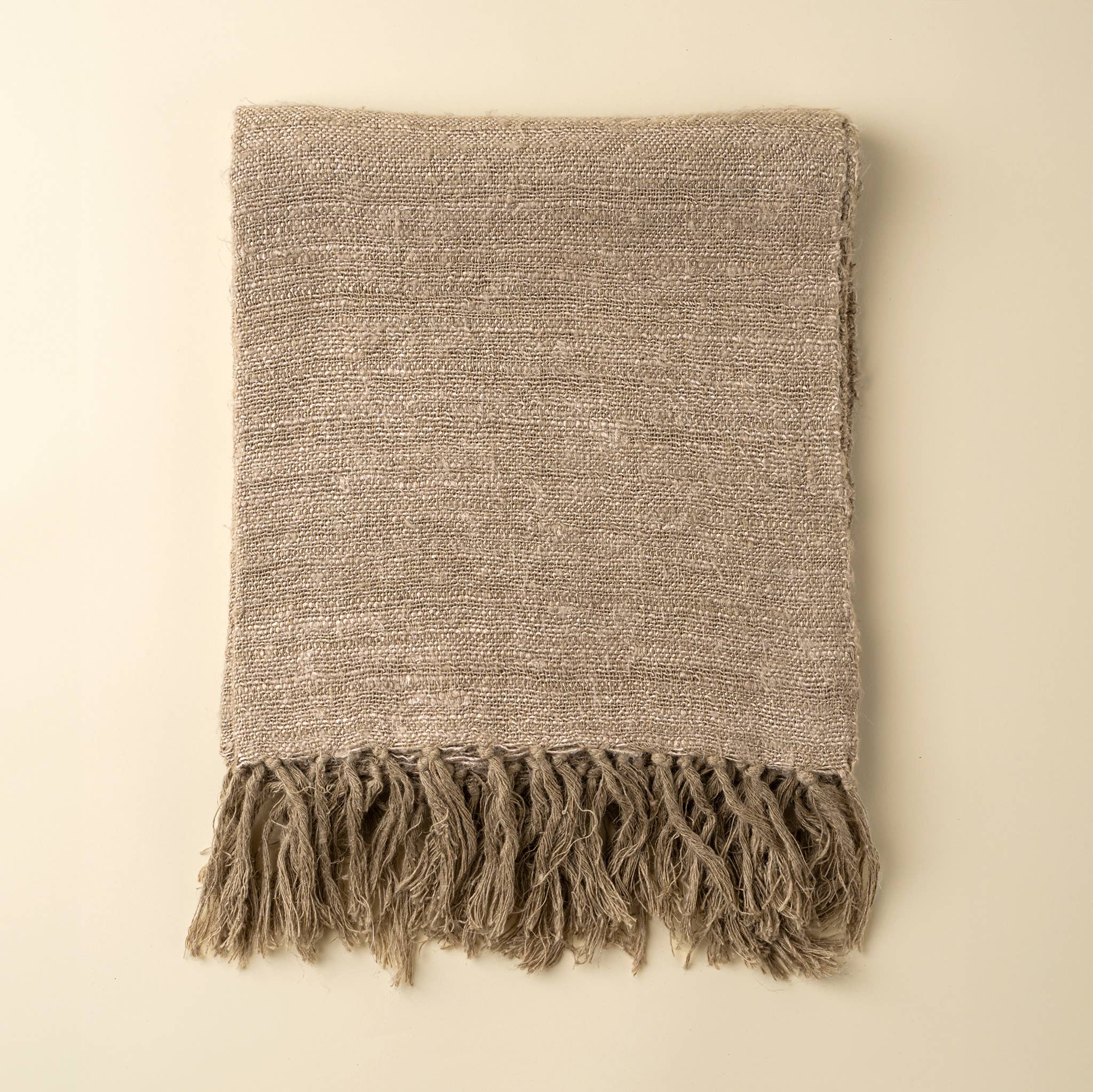 Nomad Linen Weave Throw, Fawn