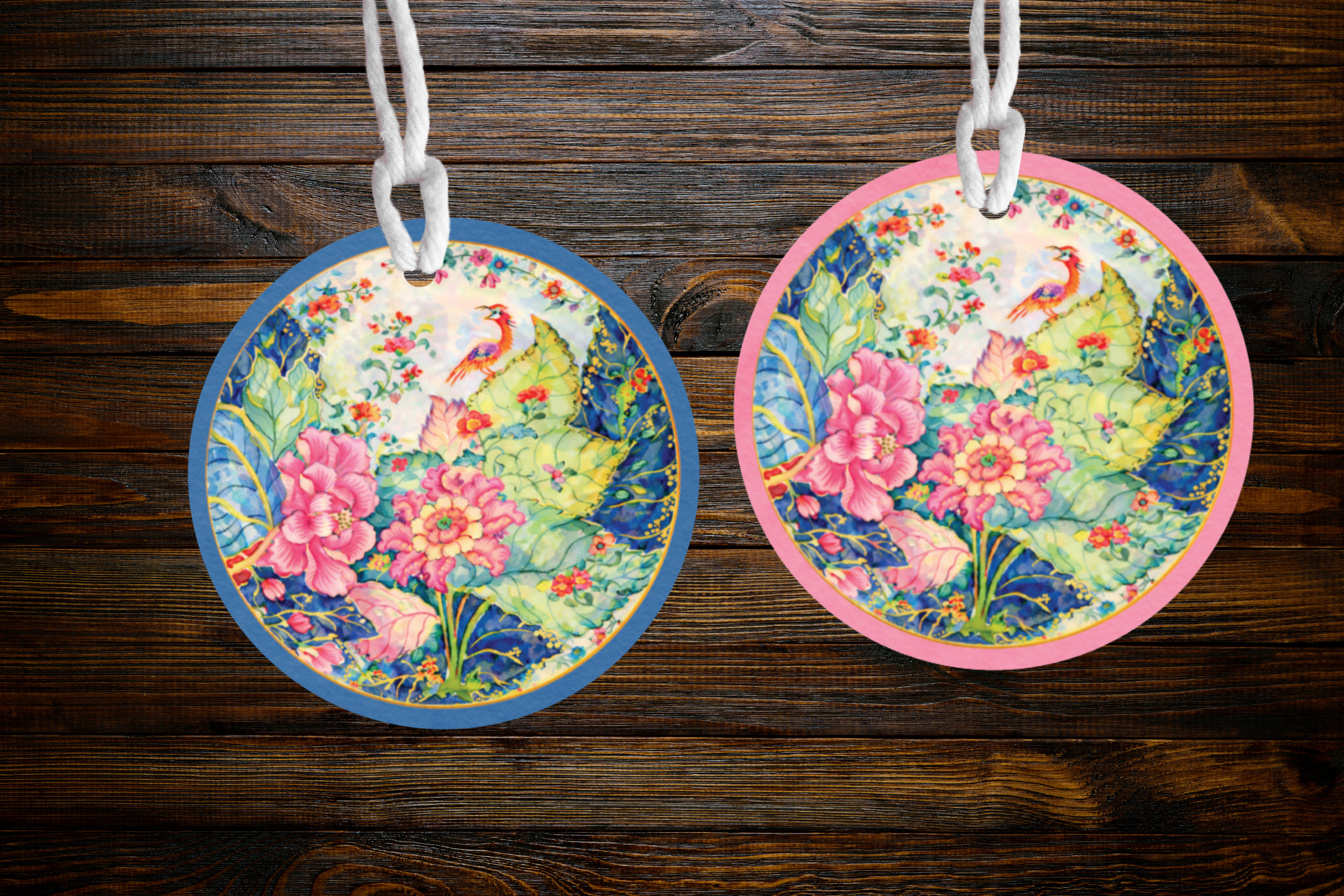 Tobacco Leaf Inspired, Chinoiserie Gift Tag Set of 8