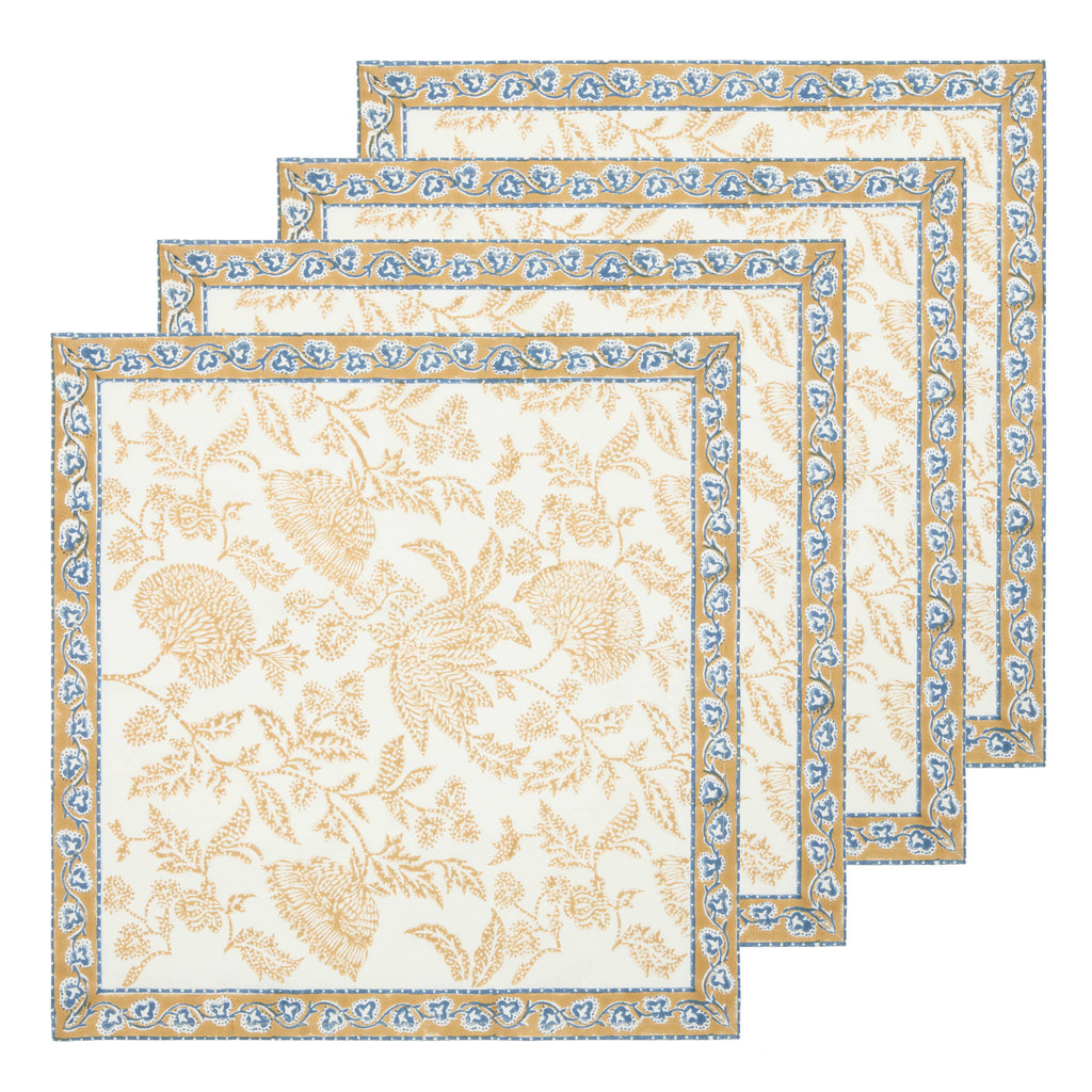 Chloe Blue & Brown Napkins - Set of 4