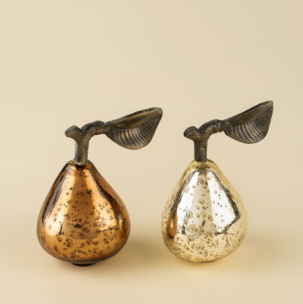 Decorative Glass Pear, Champagne