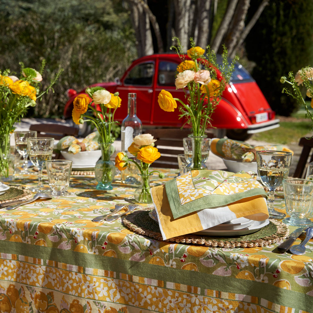 French Tablecloth Citron Vert & Yellow