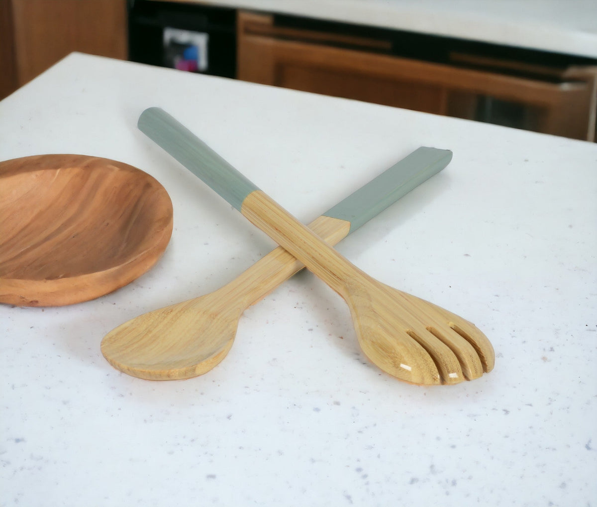 Large Salad Server Set Dove Blue