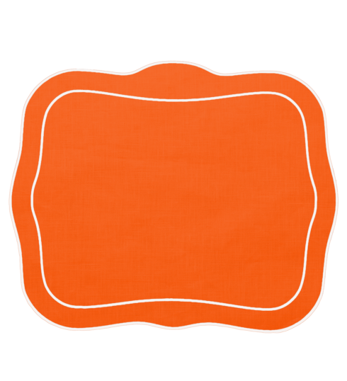 Patricia Linen Linen Mat Orange - Set of 2