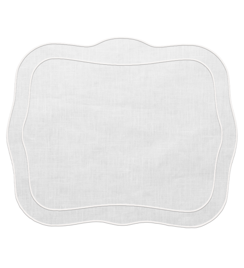 Patrician Linen Mat White - Set of 2