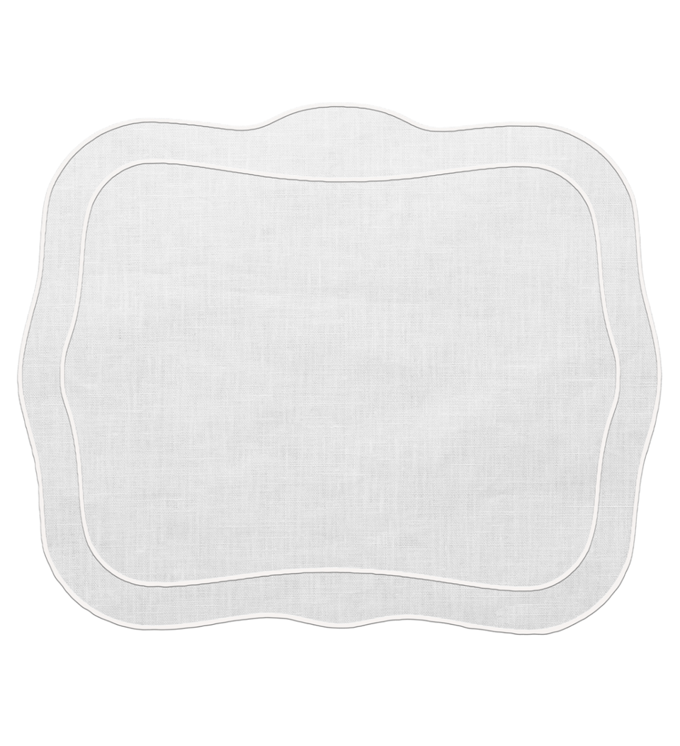 Patrician Linen Mat White - Set of 2