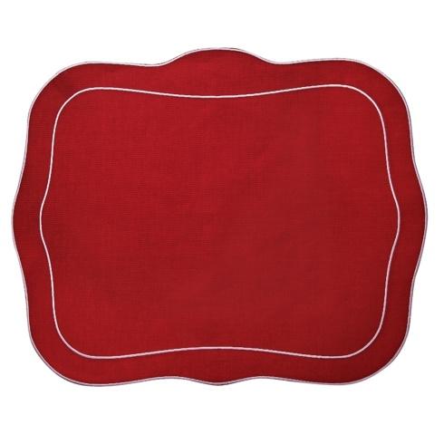 Patrician Linen Mat Red Red - Set of 2