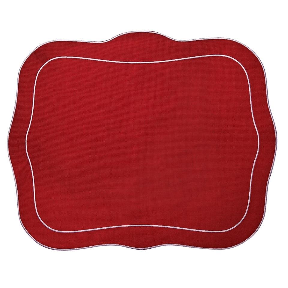 Patrician Linen Mat Red Red - Set of 2