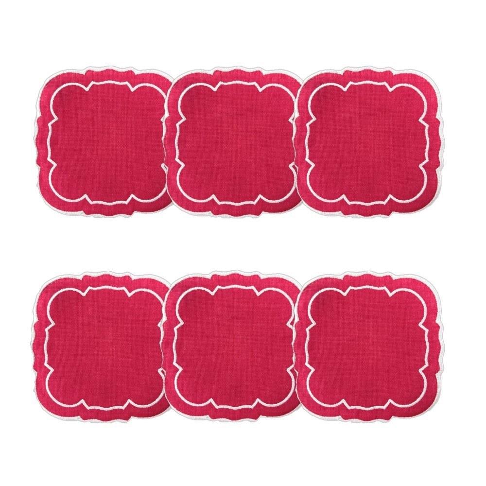 Fucshia &amp;#x2f; White - Boxed Set of 6