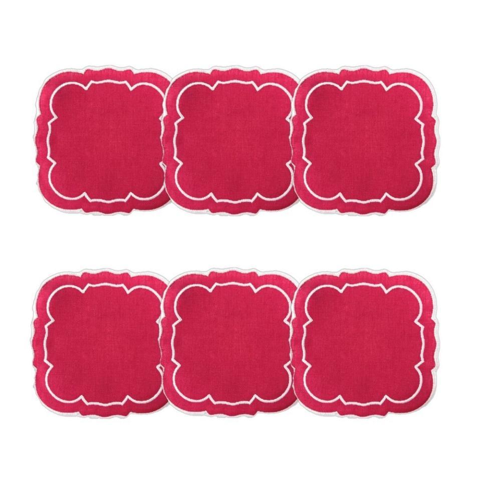 Fucshia &amp;#x2f; White - Boxed Set of 6