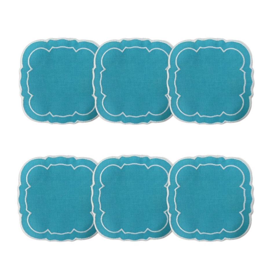Turquoise &amp;#x2f; White - Boxed Set of 6