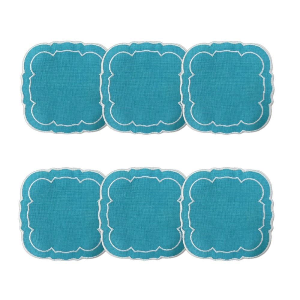 Turquoise &amp;#x2f; White - Boxed Set of 6