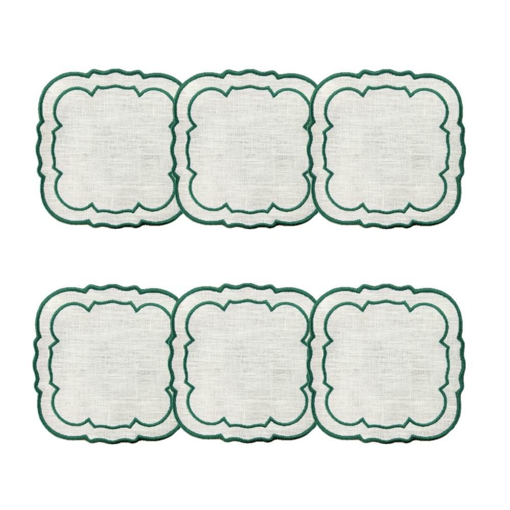 White w&amp;#x2f;Green - Boxed Set of 6