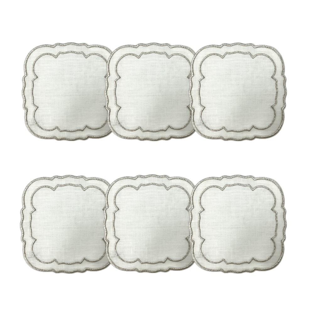 White w&amp;#x2f;Platinum - Boxed Set of 6