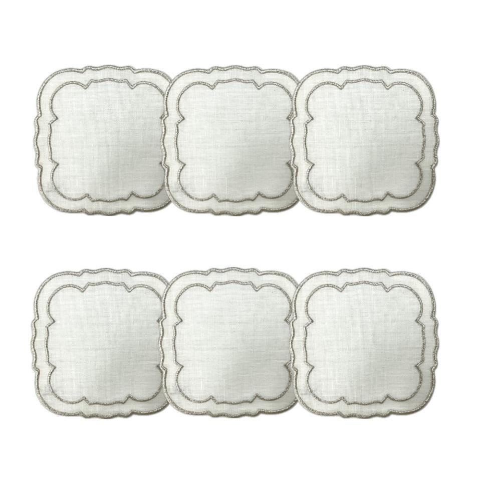 White w&amp;#x2f;Platinum - Boxed Set of 6