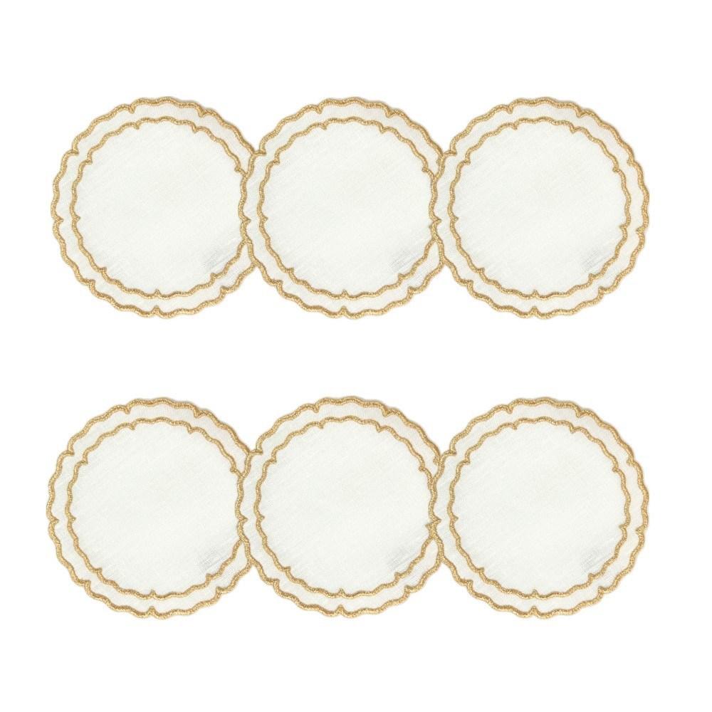 White with Gold - Boxed Set of 6