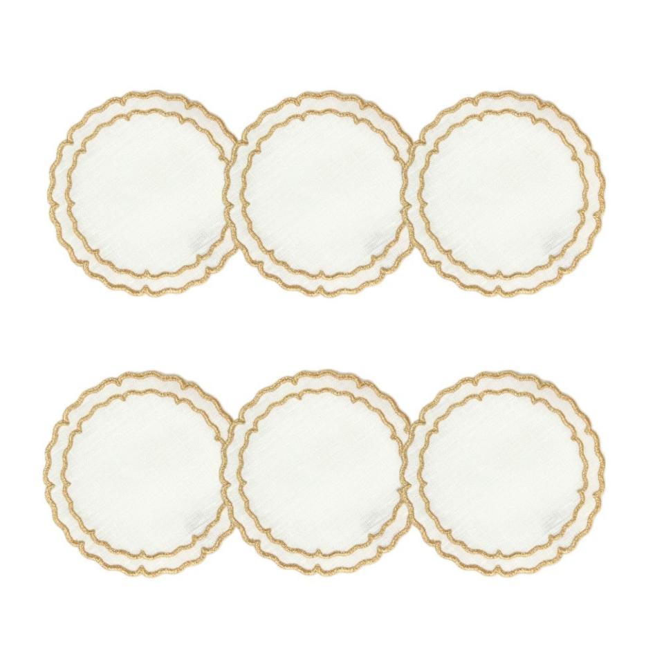White with Gold - Boxed Set of 6