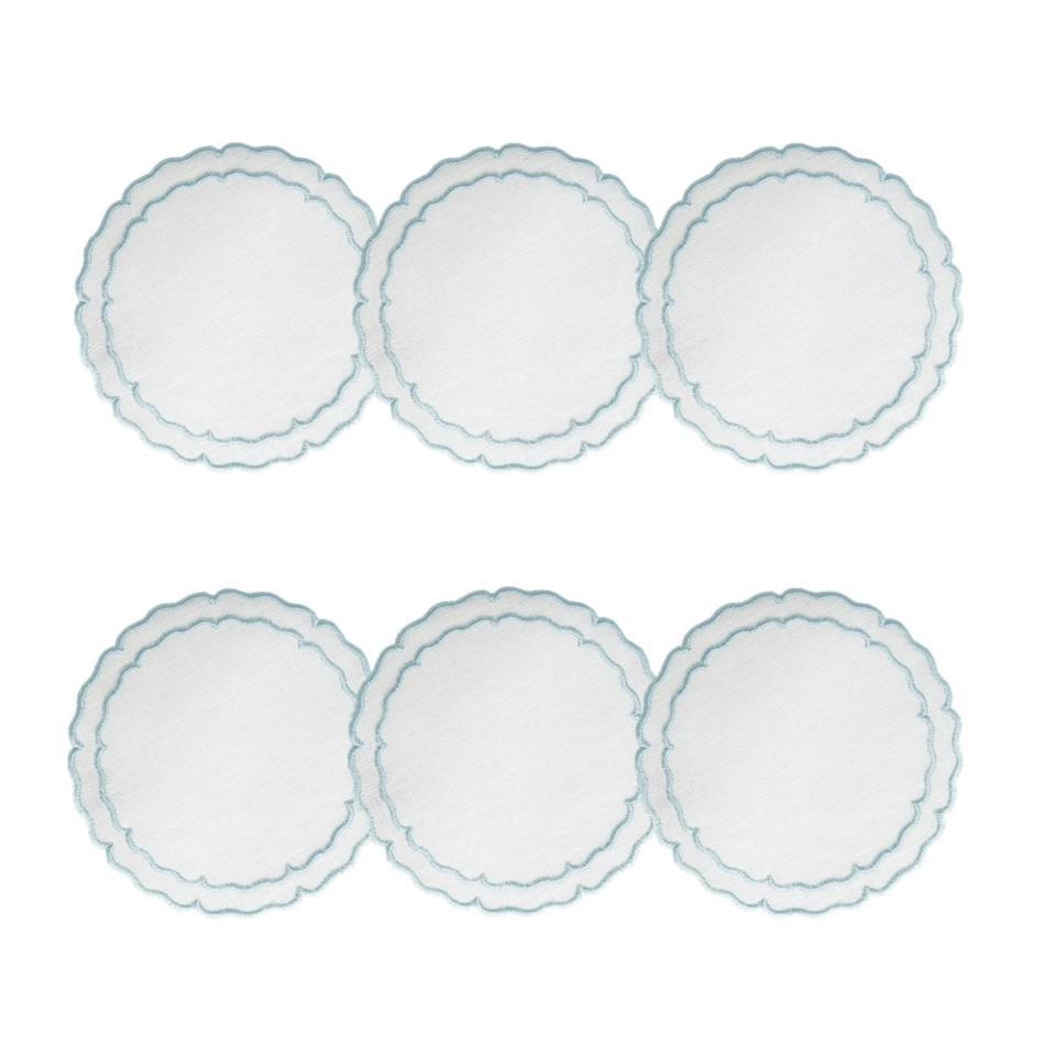 White with Ice Blue - Boxed Set of 6
