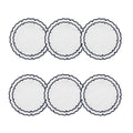 White with Navy - Boxed Set of 6