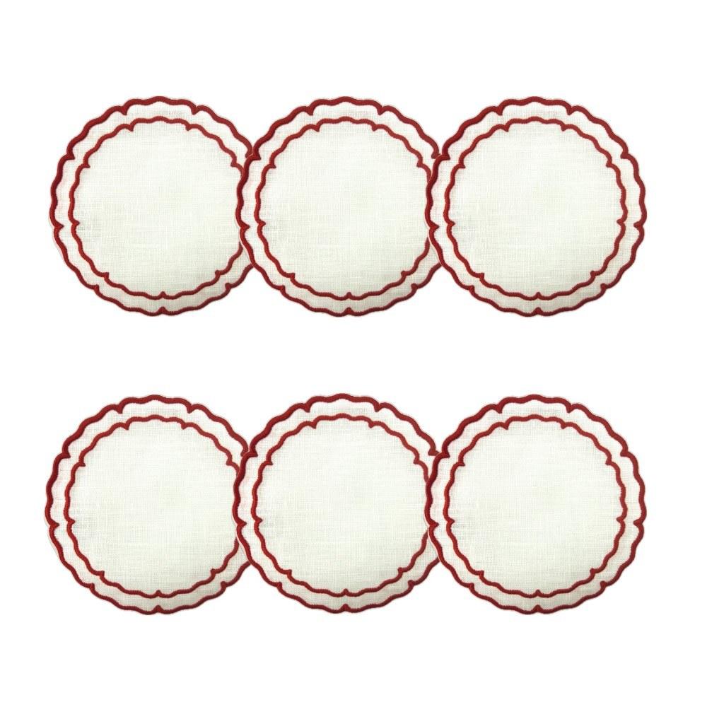 White with Red - Boxed Set of 6