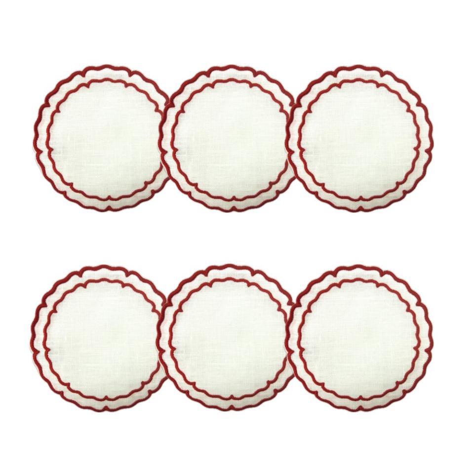 White with Red - Boxed Set of 6