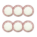White with Red - Boxed Set of 6