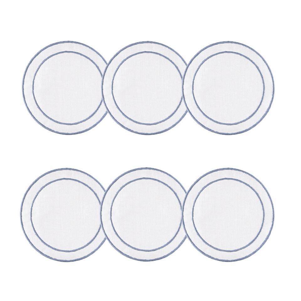 White with Blue - Set of 6