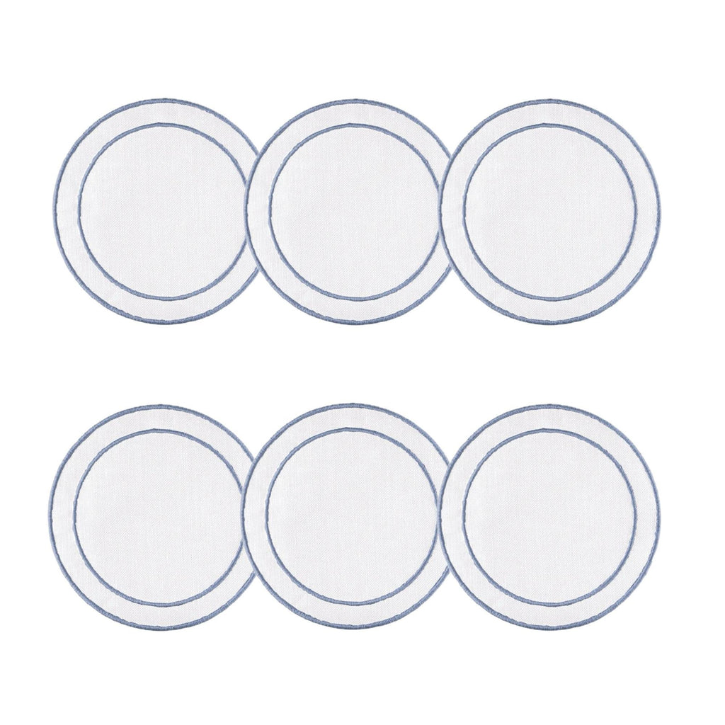 White with Blue - Set of 6