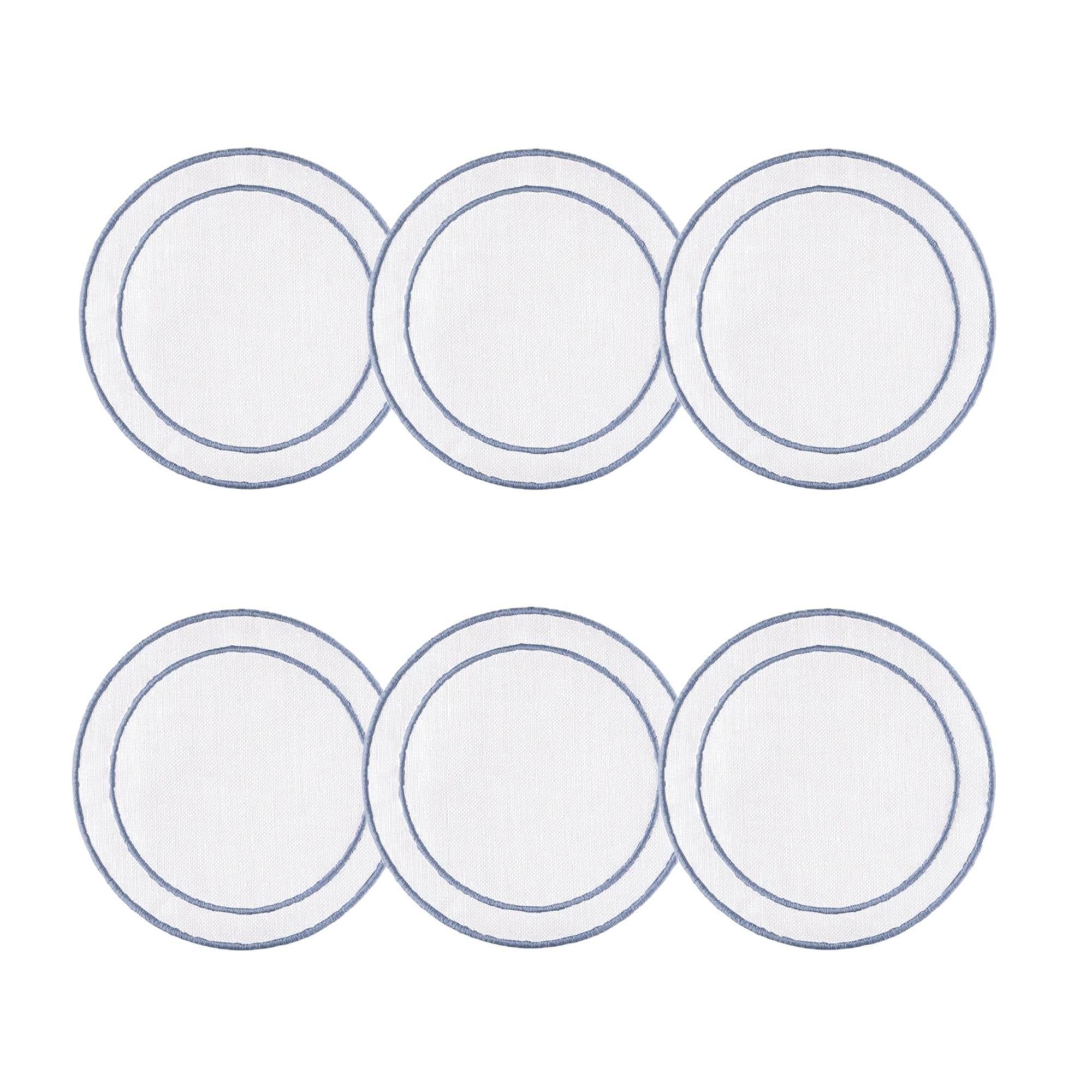 White with Blue - Set of 6
