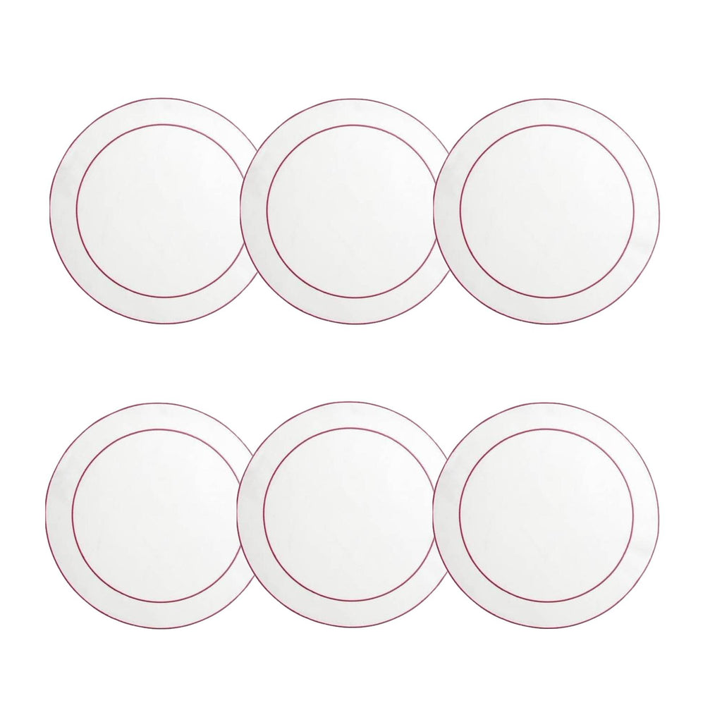 White with Fucshia - Boxed Set of 6