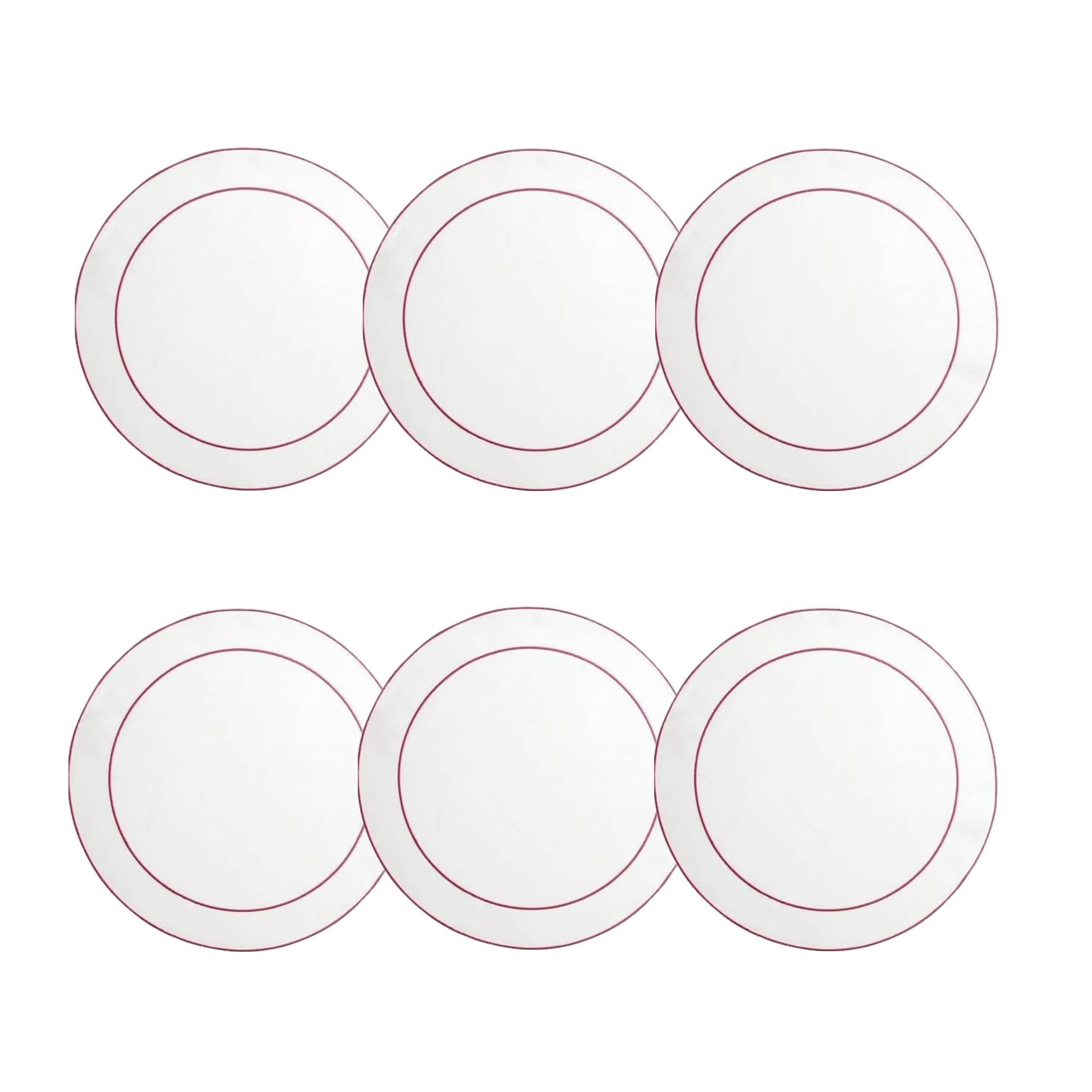 White with Fucshia - Boxed Set of 6