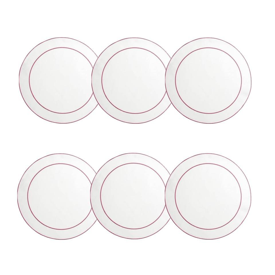 White with Fucshia - Boxed Set of 6