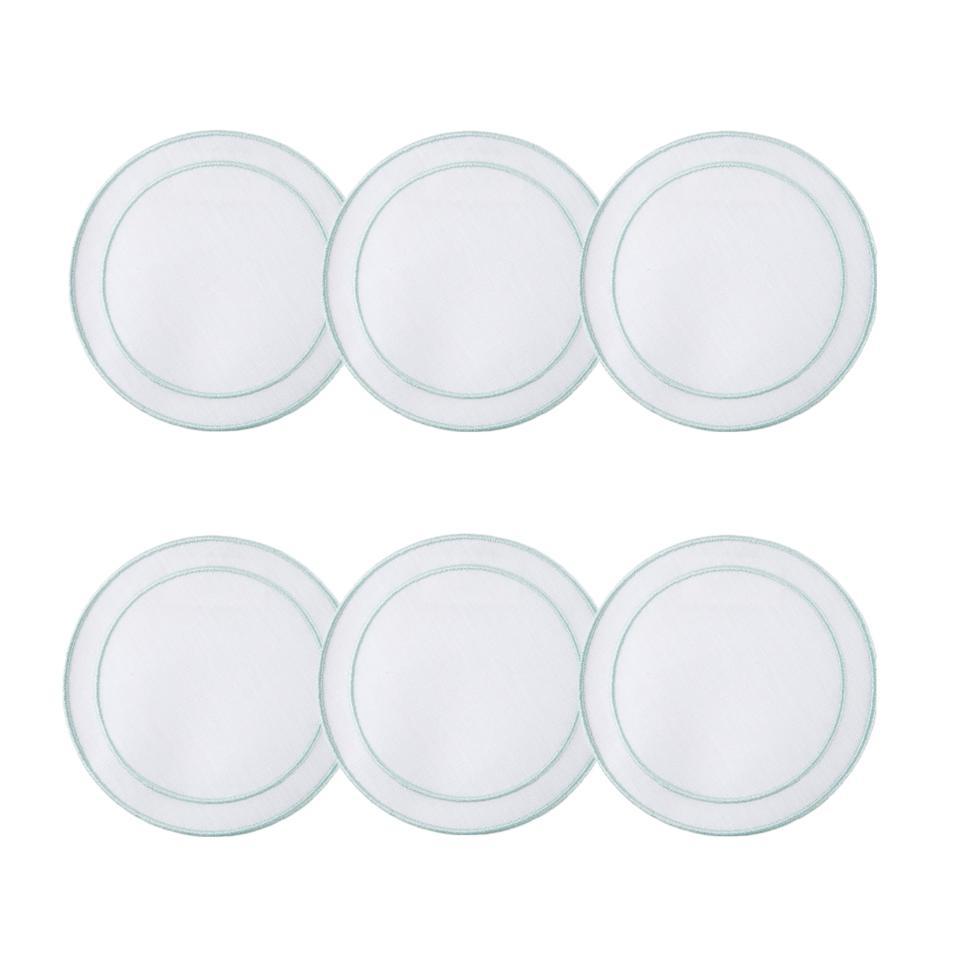 White with Ice Blue - Set of 6