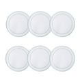 White with Ice Blue - Set of 6