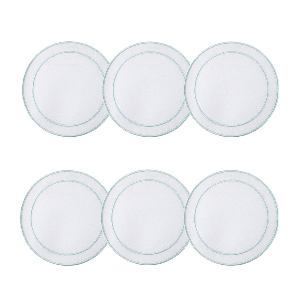 White with Ice Blue - Set of 6