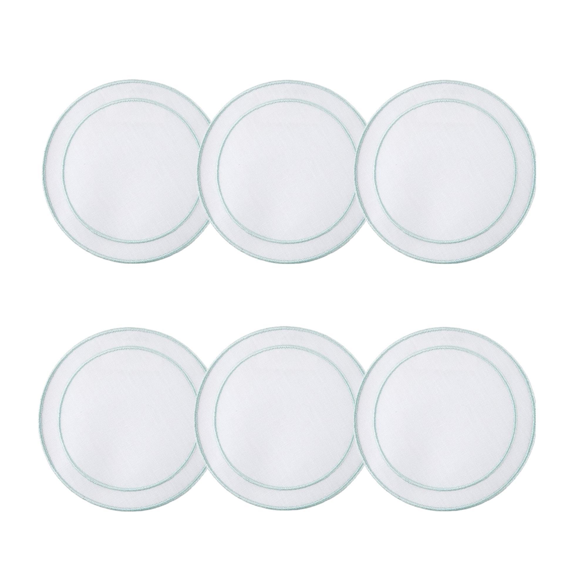 White with Ice Blue - Set of 6