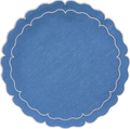 Scalloped Round Placemat with Embroidery set&amp;#x2f;2