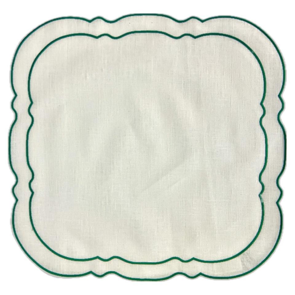 White with Green - Set of 2