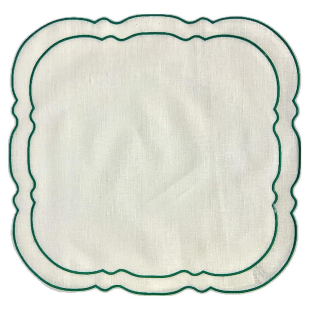 White with Green - Set of 2