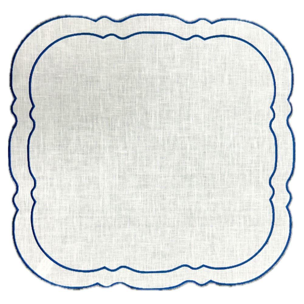 White with Navy - Set of 2