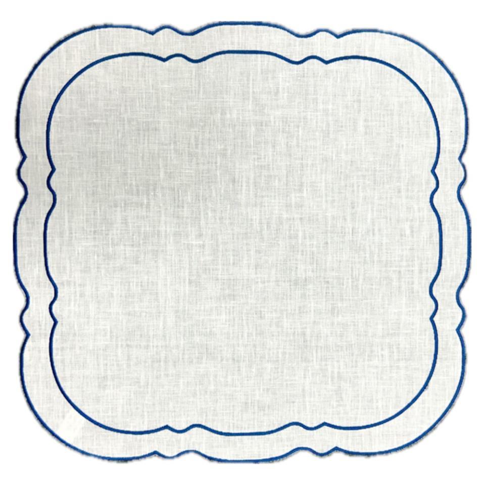 White with Navy - Set of 2