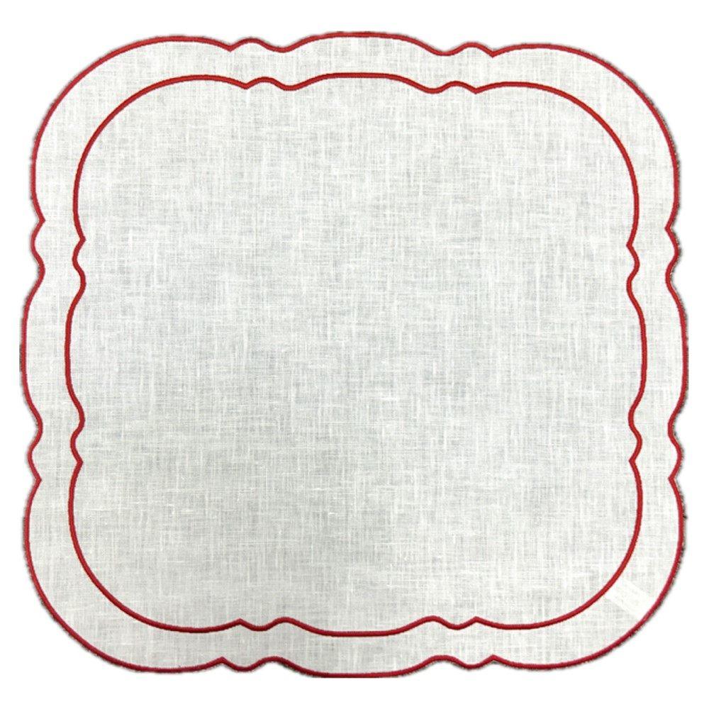 White with Red - Set of 2